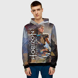 Толстовка-худи мужская Элой-рыжий воин, цвет: 3D-черный — фото 2