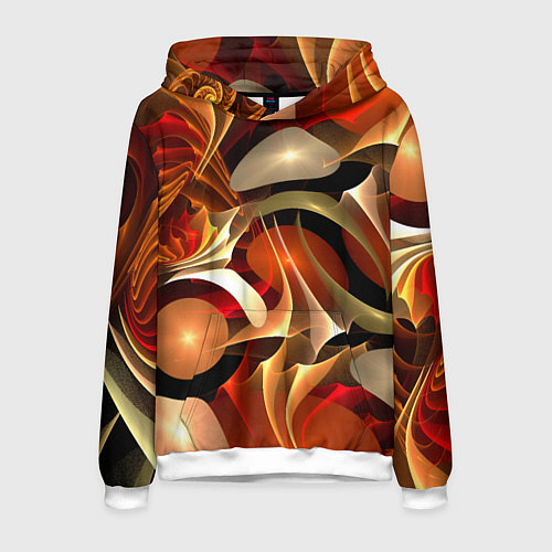 Мужская толстовка Абстрактные цифровые спирали / 3D-Белый – фото 1