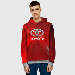 Толстовка-худи мужская Toyota тойота, цвет: 3D-меланж — фото 2