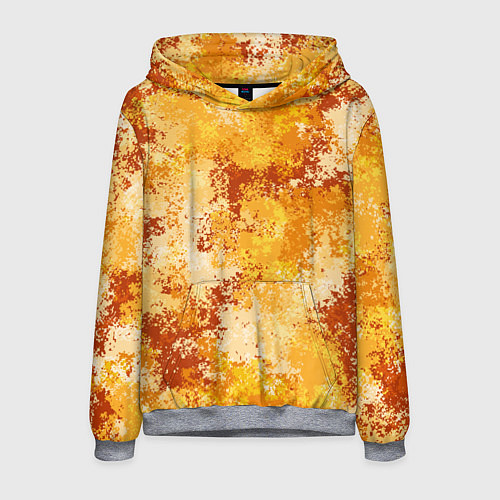 Мужская толстовка Спортивный камуфляж Пикси - Апельсин / 3D-Меланж – фото 1