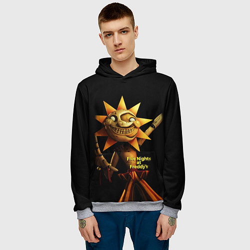 Мужская толстовка Five Nights at Freddys: Security Breach - Солнце D / 3D-Меланж – фото 3