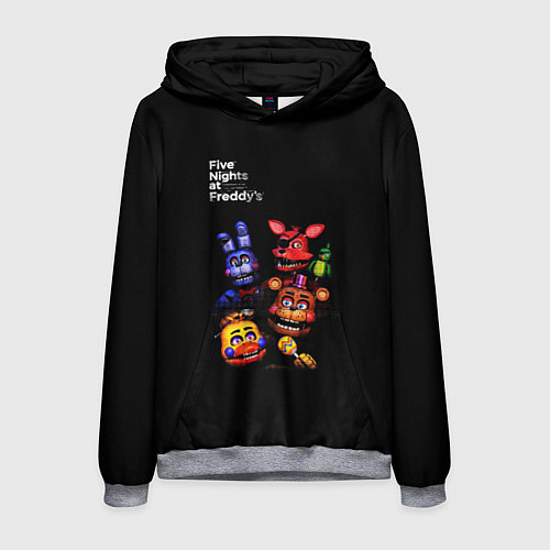 Мужская толстовка Five Nights at Freddys - персонажи / 3D-Меланж – фото 1