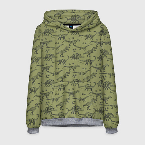 Мужская толстовка Динозавры - Dinosaurs / 3D-Меланж – фото 1