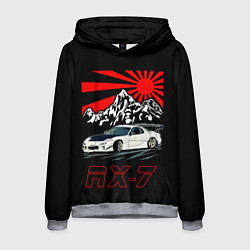 Толстовка-худи мужская Мазда RX - 7, цвет: 3D-меланж