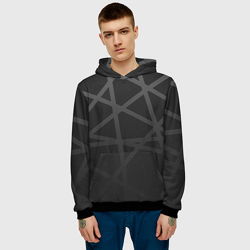 Мужская толстовка ГЕОМЕТРИЧЕСКИЙ ПАТТЕРН ЧЕРНЫЙ / 3D-Черный – фото 3