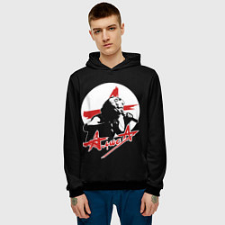 Толстовка-худи мужская Алиса рок группа, цвет: 3D-черный — фото 2