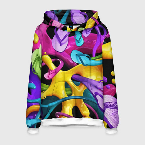 Мужская толстовка Пляжный паттерн Summer / 3D-Белый – фото 1