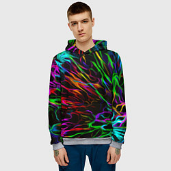 Толстовка-худи мужская Neon pattern Vanguard, цвет: 3D-меланж — фото 2