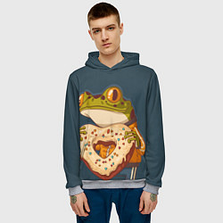 Толстовка-худи мужская Лягуха с пряником, цвет: 3D-меланж — фото 2