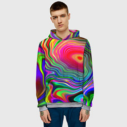 Толстовка-худи мужская Expressive pattern Neon, цвет: 3D-меланж — фото 2