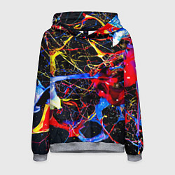 Толстовка-худи мужская Импрессионизм Vanguard neon pattern, цвет: 3D-меланж