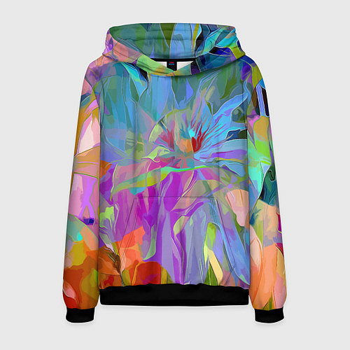 Мужская толстовка Abstract color pattern Summer 2022 / 3D-Черный – фото 1