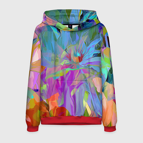 Мужская толстовка Abstract color pattern Summer 2022 / 3D-Красный – фото 1