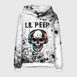 Толстовка-худи мужская Lil Peep ЧЕРЕП Краска, цвет: 3D-белый