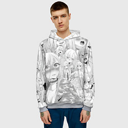 Толстовка-худи мужская Marin Kitagawa: Pencil Art, цвет: 3D-меланж — фото 2