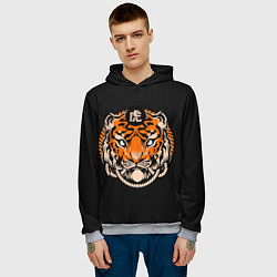 Толстовка-худи мужская Символ тигра, цвет: 3D-меланж — фото 2