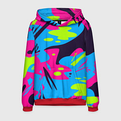Толстовка-худи мужская Color abstract pattern Summer, цвет: 3D-красный