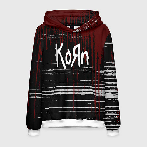 Мужская толстовка KoЯn Корн потеки / 3D-Белый – фото 1