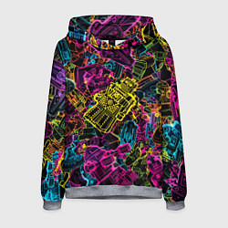 Толстовка-худи мужская Cyber space pattern Fashion 3022, цвет: 3D-меланж