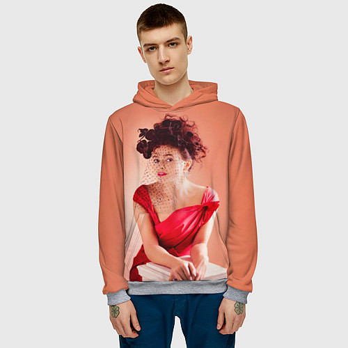 Мужская толстовка Актриса Хелена Бонэм Картер / 3D-Меланж – фото 3