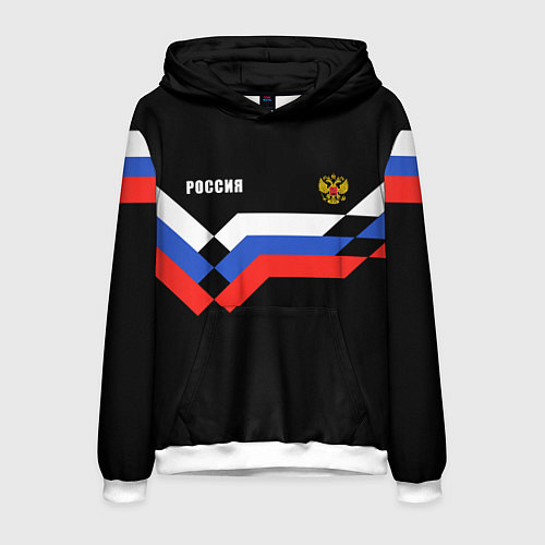 Мужская толстовка РОССИЯ ТРИКОЛОР ЛИНИИ / 3D-Белый – фото 1