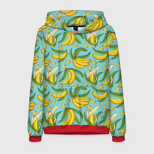 Мужская толстовка Banana pattern Summer Fashion 2022 / 3D-Красный – фото 1