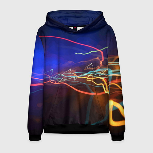 Мужская толстовка Neon vanguard pattern Lightning Fashion 2023 / 3D-Черный – фото 1