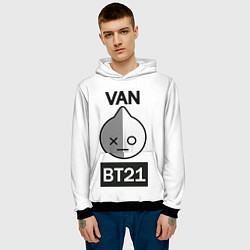 Толстовка-худи мужская BTS VAN BT21, цвет: 3D-черный — фото 2