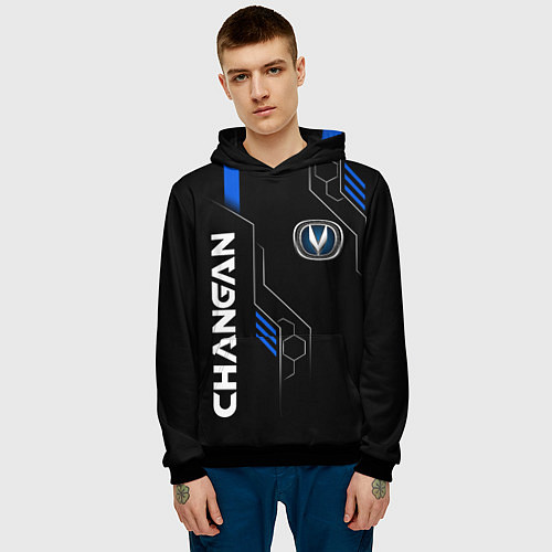 Мужская толстовка CHANGAN -ЧАНГАН ТЕХНОЛОГИИ / 3D-Черный – фото 3