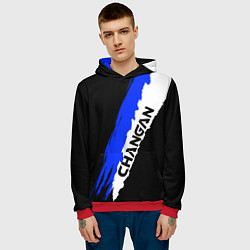 Толстовка-худи мужская CHANGNA ЧАНГАН БЕЛЫЙ И СИНИЙ, цвет: 3D-красный — фото 2