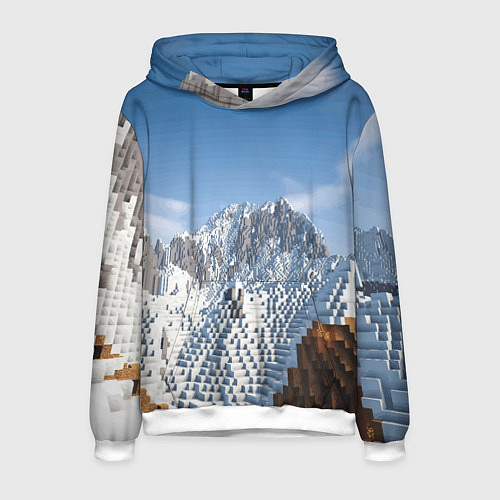Мужская толстовка Minecraft Mountains Video game / 3D-Белый – фото 1