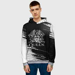 Толстовка-худи мужская Queen герб квин, цвет: 3D-меланж — фото 2