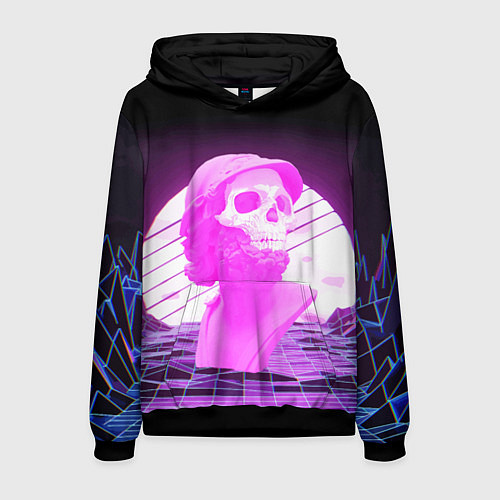 Мужская толстовка Vaporwave Skull Психоделика / 3D-Черный – фото 1