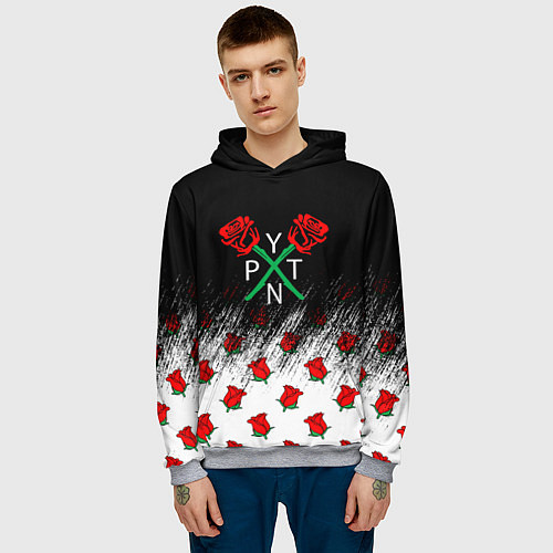 Мужская толстовка PYTN X ROSE пейтон моормиер / 3D-Меланж – фото 3