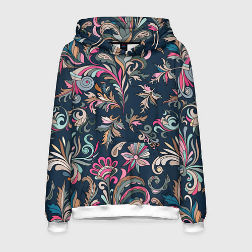 Мужская толстовка Холодная хохлома / 3D-Белый – фото 1