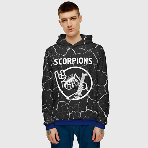 Мужская толстовка Scorpions КОТ Трещины / 3D-Синий – фото 3
