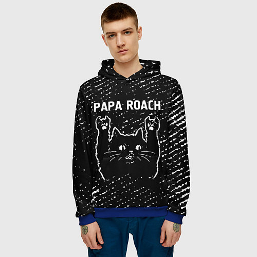 Мужская толстовка Papa Roach Rock Cat / 3D-Синий – фото 3