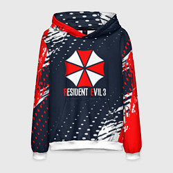 Толстовка-худи мужская Umbrella Corporation Resident Evil Краски, цвет: 3D-белый