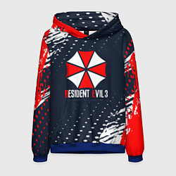 Толстовка-худи мужская Umbrella Corporation Resident Evil Краски, цвет: 3D-синий