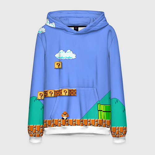 Мужская толстовка Марио дизайн / 3D-Белый – фото 1