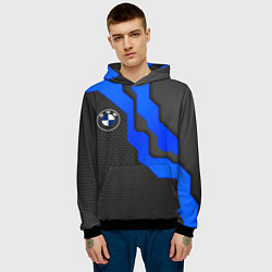 Толстовка-худи мужская BMW - ТЕХНО БРОНЯ, цвет: 3D-черный — фото 2
