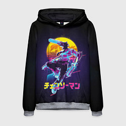 Мужская толстовка CHAINSAW MAN on the background of the moon