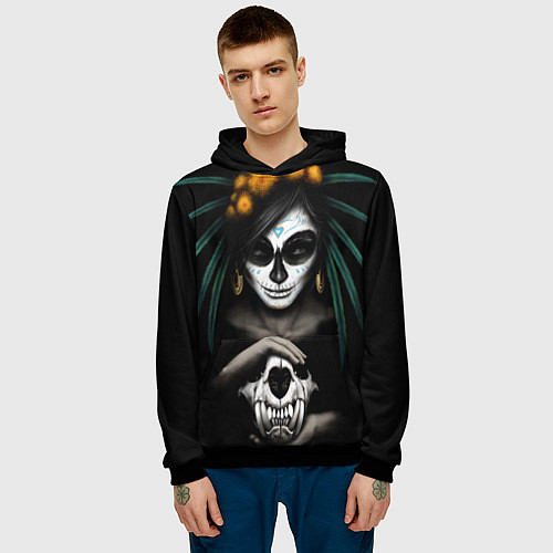 Мужская толстовка Костяная Ведьма / 3D-Черный – фото 3