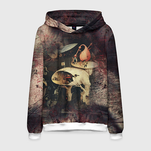 Мужская толстовка Иероним Босх Сад земных наслаждений Фрагмент Hiero / 3D-Белый – фото 1