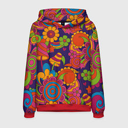 Толстовка-худи мужская Психоделический сюжет, цвет: 3D-красный