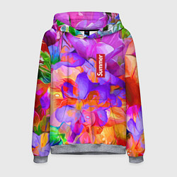 Мужская толстовка Красочный цветочный паттерн Лето Colorful Floral P