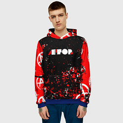 Толстовка-худи мужская Егор летов - гражданская оборона, цвет: 3D-синий — фото 2