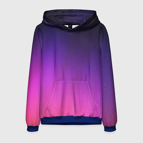 Мужская толстовка Розовофиолетовый градиент / 3D-Синий – фото 1