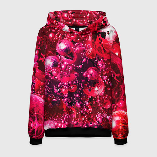 Мужская толстовка ВОЗДУШНО КРАСНЫЕ ШАРЫ / 3D-Черный – фото 1