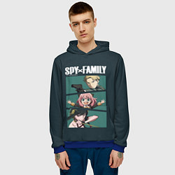 Толстовка-худи мужская SPY X FAMILY СЕМЬЯ ШПИОНА ЛОЙД, АНЯ, ЙОР, цвет: 3D-синий — фото 2